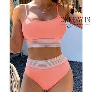 Blooming Jelly High Waist Bikini Swimsuit Size S
